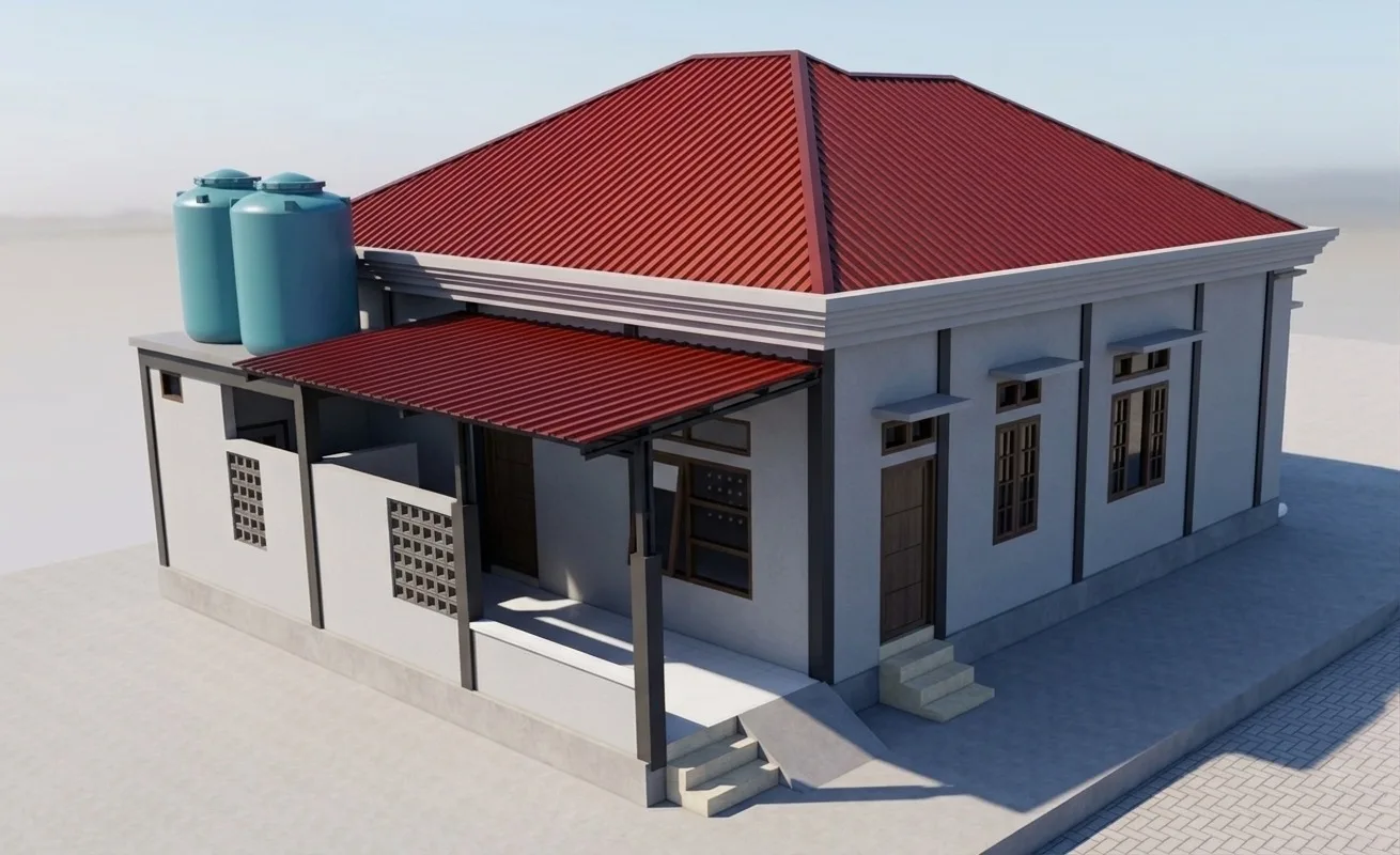 Rumah minimalis 1 lantai dan museum daerah