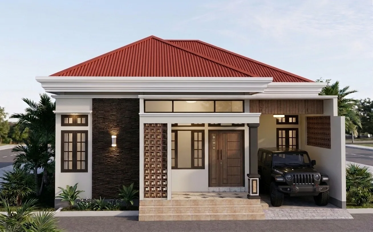 Rumah minimalis 1 lantai dan museum daerah