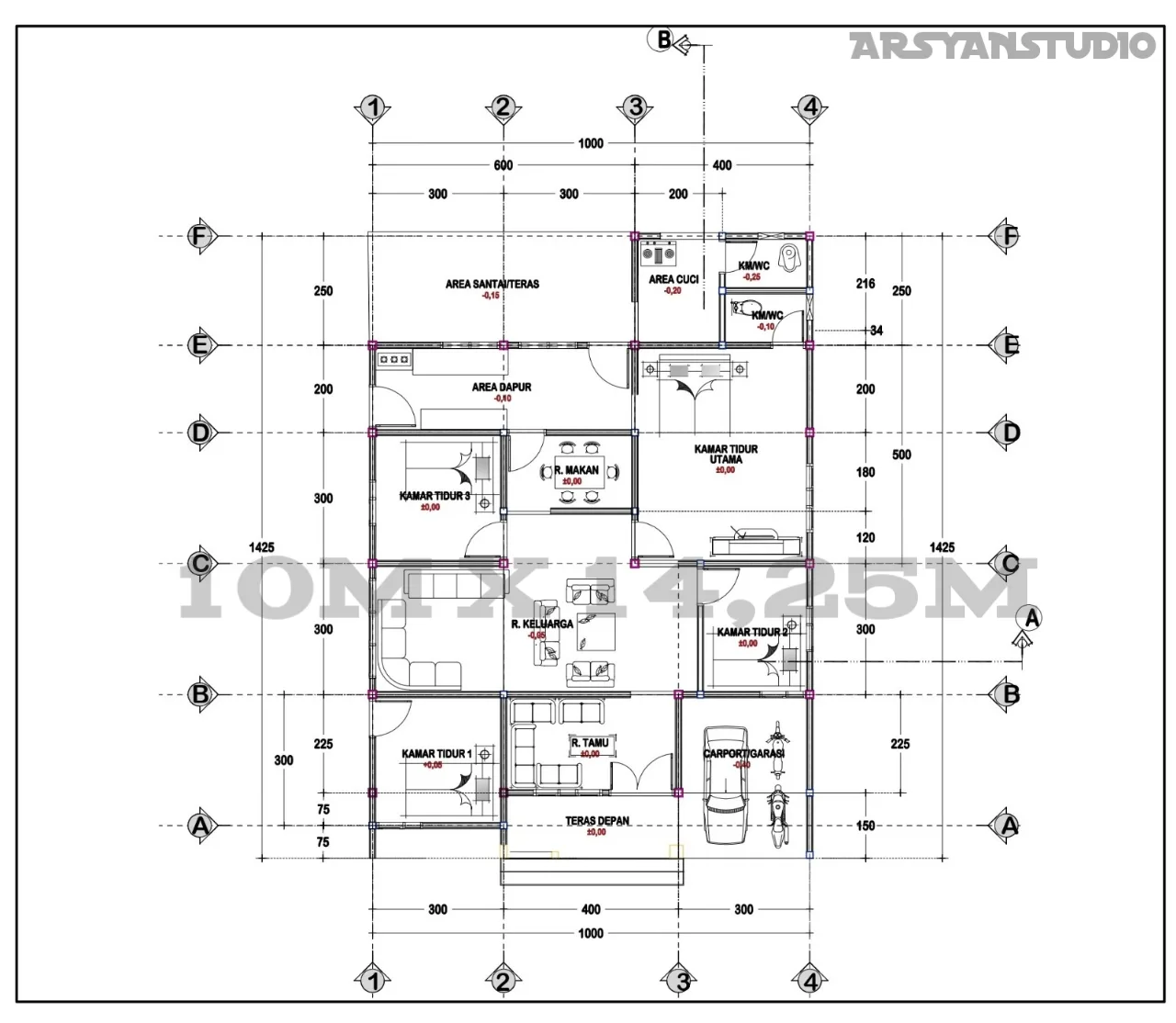 Rumah minimalis 1 lantai dan museum daerah