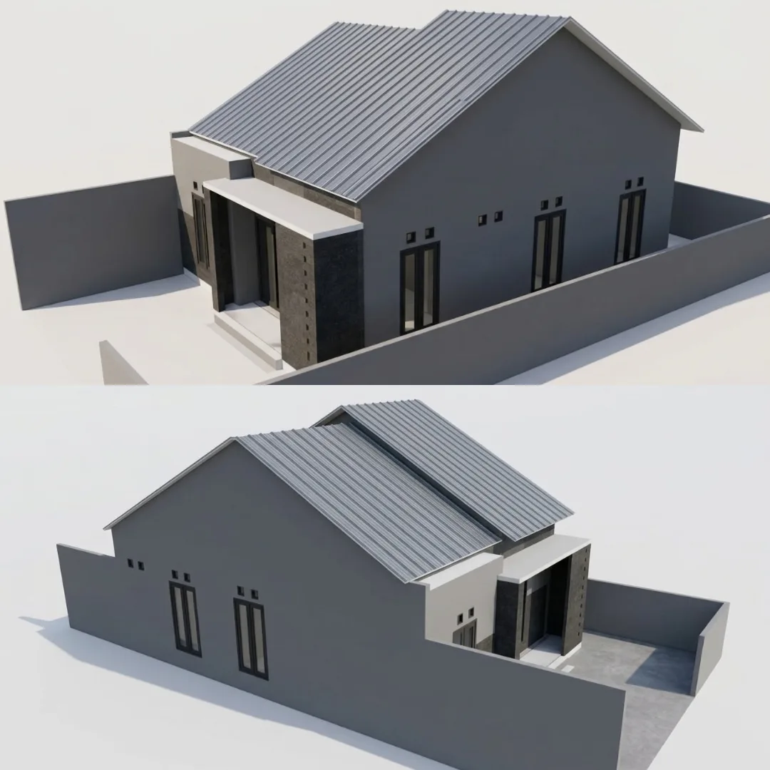 Rumah minimalis 1 lantai dan museum daerah