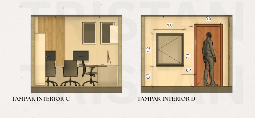 Ruang Kantor 12m2 untuk 5 orang