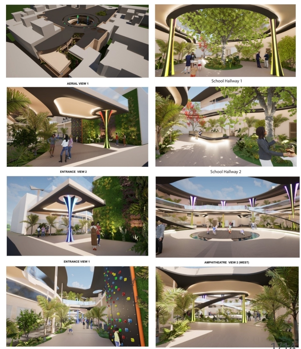 Hybrid housing, markets, museum, sport center (cube), house , school